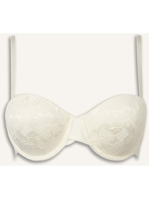 DeFacto Dantel Detaylı Dantel Kaplı Pedli Balenli Straplez SÜTYEN G6708AX26SP