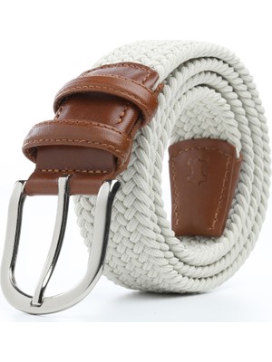 Boyd Örgü Erkek Kemeri, Uniseks Kullanıma Uygun Kemer, Hakiki Deri Aksesuarlı Elastik Erkek Kemer, 3.5 cm Genişlik