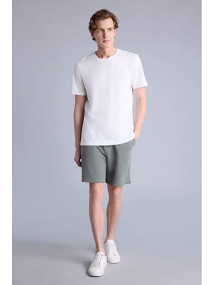 DeFacto Slim Fit Cepli Pamuklu Basic Bermuda Şort W1105AZ26SM
