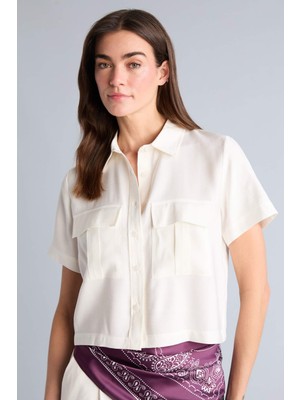 DeFacto Cropped Fit Tencel Kısa Kollu Gömlek C4784AX26SP