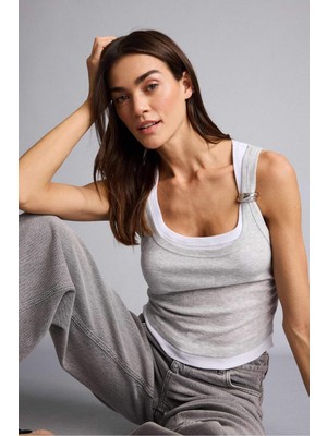 DeFacto Slim Fit U Yaka Ribana Atlet H1587AX26SM