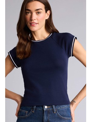 DeFacto Regular Fit Bisiklet Yaka Basic Düz Ribana Kısa Kollu Tişört H4287AX26SM