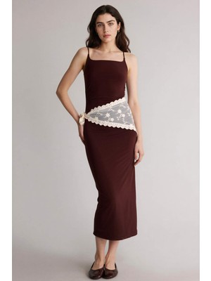 DeFacto Bodycon Vücudu Saran Askılı Maxi Elbise H6454AX26SM
