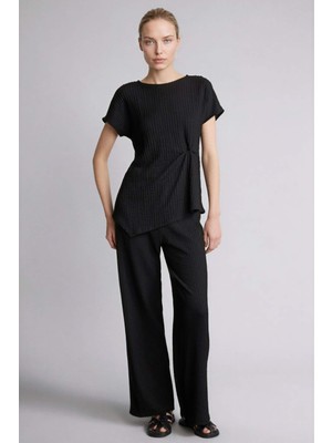 DeFacto Straight Fit Düz Paça Kırışık Dokulu Pantolon G2919AX26SP