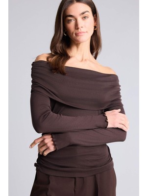 DeFacto Slim Fit Omzu Açık Ribana Tişört G8072AX26SP