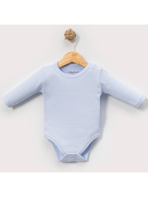 Angeltouch %100 Pamuklu Kız Erkek Body Uzun Kol Raporlu Bisiklet Yaka Çok Renkli