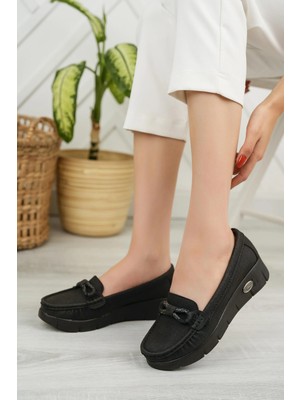 Nesil Shoes Nstar 403 Siyah Kot Anatomik Günlük Kadın Ayakkabı