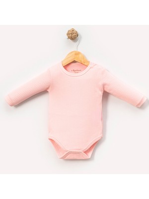 Angeltouch %100 Pamuklu Kız Erkek Body Uzun Kol Raporlu Bisiklet Yaka Çok Renkli