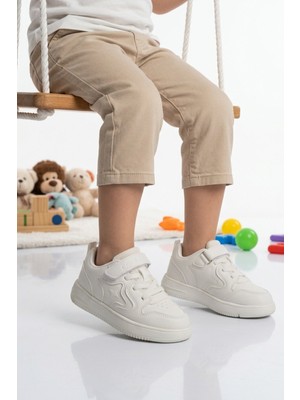 Cool Beyaz Cırtlı Hafif Unisex Çocuk Spor Ayakkabı Eldon P
