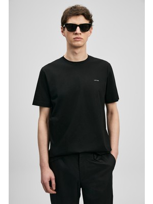 Lufian Bran Modern Grafik T- Shirt Siyah