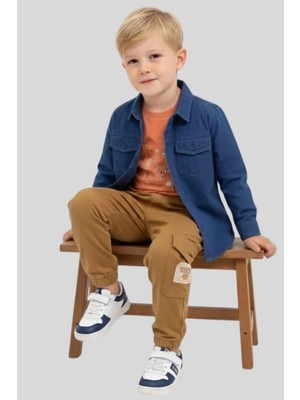 Waka Waka Kids Store Erkek Çocuk Gabardin Gömlek Ceket ve Kargo Cepli Jogger Pantolon Kombin Set