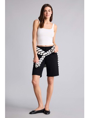 DeFacto Regular Fit Normal Bel Düz Paça Bermuda Şort W9369AZ26HS