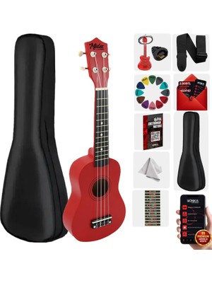 Midex UKX-901RD Kırmızı Soprano Ukulele (Askı Çanta Pena)