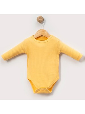 Angeltouch %100 Pamuklu Kız Erkek Body Uzun Kol Raporlu Bisiklet Yaka Çok Renkli