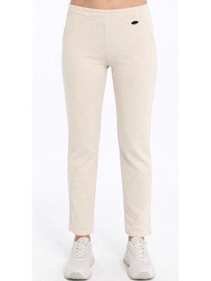 Axxel Kadın Ekru 2 Iplik Eşofman Alt Cepli Klasik PAÇA-P376