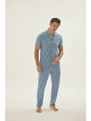 SVM 9696 Erkek Düğmeli Pijama Takım