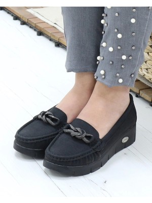 Nesil Shoes Nstar 410 Siyah Kot Anatomik Kadın Ayakkabı