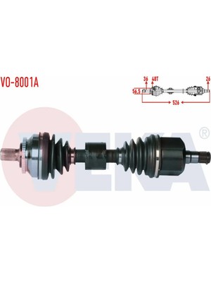 Otoco Volvo S60 2.0 T A-T Abslı 48 Dıs Uzunluk 526 mm 2000-2010 Komple Aks Sol Ön  30735129 - 36000518
