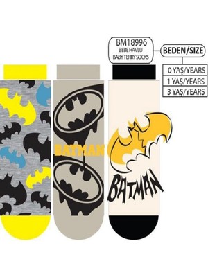 Çimpa Batman Erkek Çocuk Patik Çorap Karışık Desen Tekli