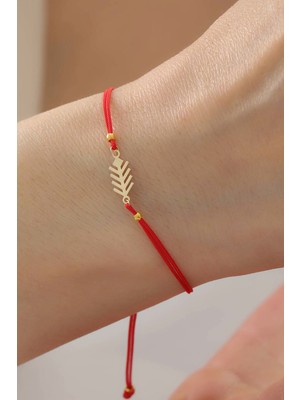 Bayar Gold 14 Ayar Altın Anadolu Bereket Sembolü Kırmızı İpli Bileklik
