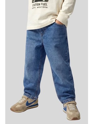 Waka Waka Kids Store Erkek Çocuk Loose Fit Baggy Jean Pantolon Rahat Kesim Denim Serisi