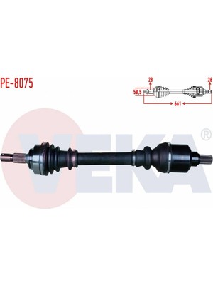 Otoco Peugeot 407 (6d) 2.0i A-T Uzunluk 661MM 2004-2011 Komple Aks Sol Ön  9640848180 - 3272.GP - 3272GP
