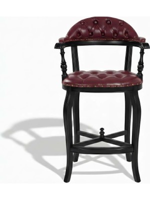 Gazzini Furniture Majesta Kapitoneli Classic Ahşap Bar Sandalyesi