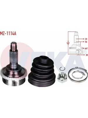 Otoco Mazda 626 V (Gf) 2.0i 16V Abslı 44 Dıs A-T Aks Kafası Sol-Sağ Ön Dış GR052560XE