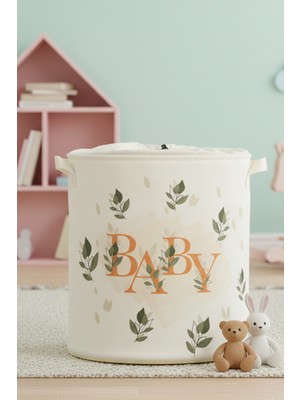 PremiumPort Çok Amaçlı Bebek Oyuncak ve Çamaşır Saklama Sepeti, Katlanabilir 37X40