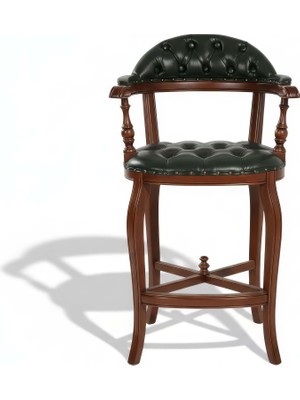 Gazzini Furniture Majesta Kapitoneli Classic Ahşap Bar Sandalyesi
