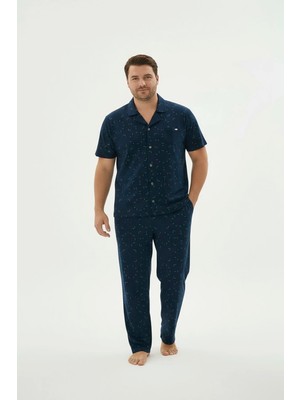 SVM 9709 Erkek Bıg Sıze Düğmeli Pijama Takım