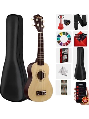 Midex UKX-901NT Naturel Soprano Ukulele (Askı Çanta Pena)