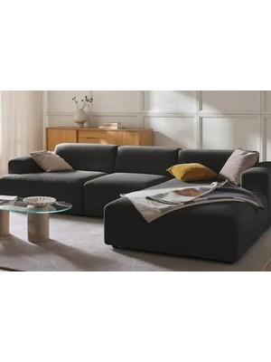 Vivense Elsa Keten Köşe Koltuk, Sağ Köşe, Antrasit