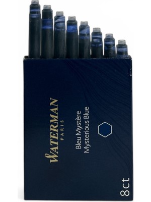 Waterman Dolma Kalem Kartuşu Mürekkebi Mavi - Siyah 8 Li Paket