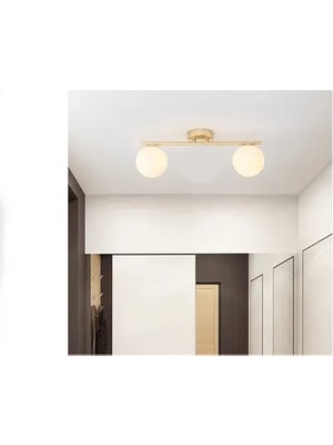 Vivense Golden Ikili Sıralı Avize, Beyaz Gold