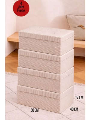 PremiumPort 4'lü Çok Amaçlı Baza Altı Giysi Organizer Kutu Seti