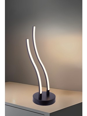 Lzy Avize Store 3 Renk Dalga Model Çubuk LED Masa Aydınlatması Siyah Modern Dekoratif Tasarım