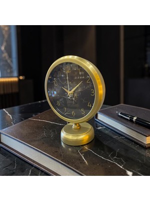 Sleep Nova Prestige Gold Modern Masa Saati – Altın Çerçeveli Minimal Lüks Ofis & Ev Dekoratif Saat