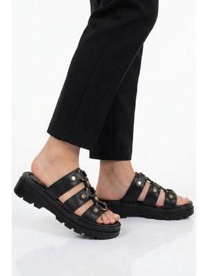 Ayakmod Siyah Hafif Yumuşak Taban Kadın Terlik 35351 Z