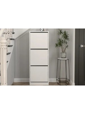 Vivense Bell Ayakkabılık, Beyaz, 3 Raflı