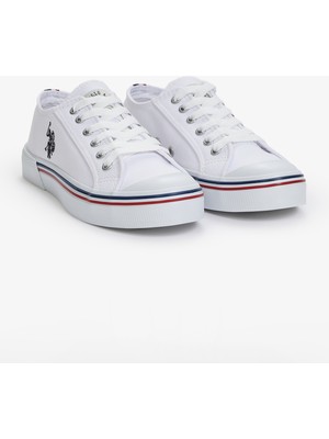 U.s. Polo Assn. Kadın Beyaz Tekstil Ayakkabı Düz Taban Günlük Kullanım İçin Rahat Tasarım  50323152-VR013