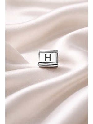 AK-SA-STR H Harf Charm , Çelik Bileklik Aksesuarı , Kişiye Özel Harf Modülü , Minimal &amp; Şık Tasarım