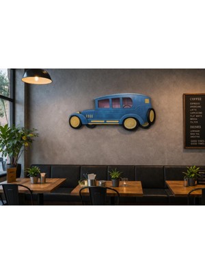 Vintage Retro Araba Duvar Süsü Metal Dekoratif Klasik Araba Tablo Genç Odası Ofis Cafe Duvar Dekoru 72X40 cm