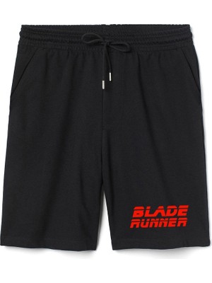 Blade Runner Logo Erkek Siyah Şort