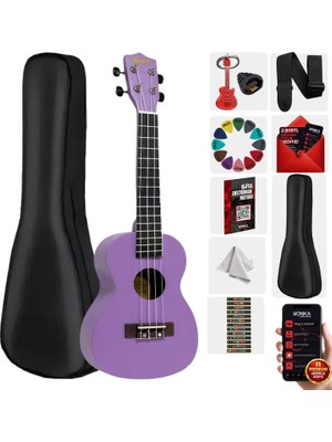 Midex UKX-233PRP Mor Concert Ukulele (Askı Çanta Pena)