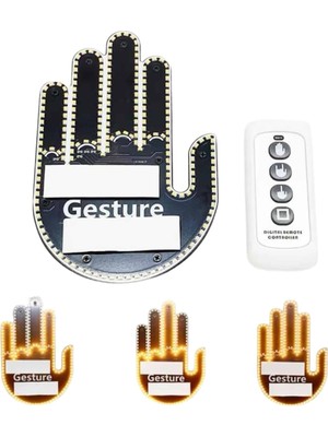 Rory Uzaktan Kumandalı Araba Parmak Hareketi Işığı Parmak Işığı LED Araba Arka Pencere