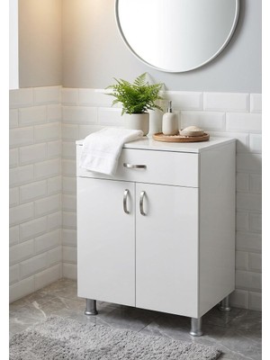Bmd Mobilya Çok Amaçlı Raflı Dolap 60x58x85 cm | Mutfak, Banyo, Balkon ve Kiler İçin Çok Amaçlı Düzenleyici Dolap