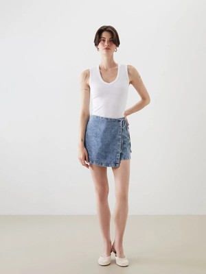 Lc Waikiki Yeni Sezon Standart Fit Kadın Jean Şort Etek