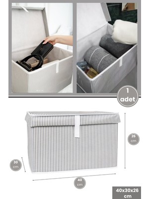 PremiumPort Çok Amaçlı Düzenleyici Kutu, Çorap ve Havlu Saklama, 40X30X26CM