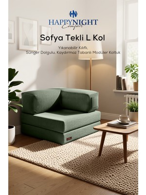 Happy Night Sofya Tekli Koltuk L Kol | Oyun Koltuğu | Sünger Koltuk | Sinema Koltuğu. 90X90 cm